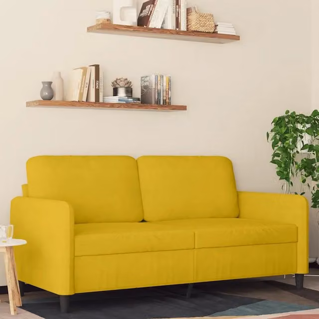 Divano a 2 Posti-Sofa 2 Posti giallo 140 cm in Velluto 353901