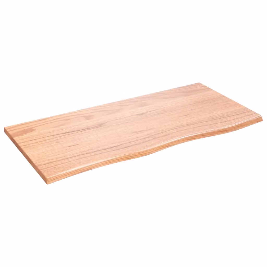 Piano Bagno Marrone Chiaro 100x50x2 cm Legno Massello Trattato