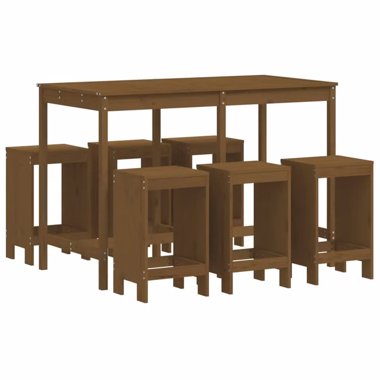 Set Bar da Giardino 7 pz ambra in Legno Massello di Pino