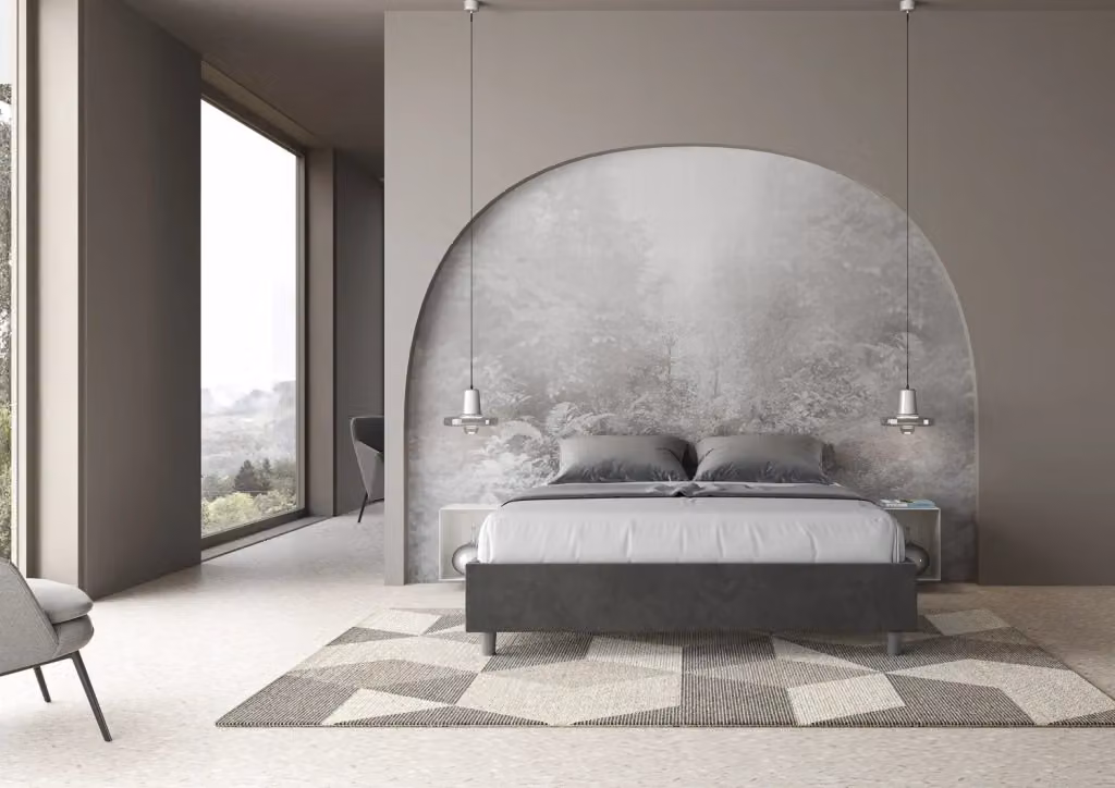 Letto Matrimoniale con Contenitore e Rete GIORDANOSHOP Azelia Grigio L/P: 180 x 200 cm – 2