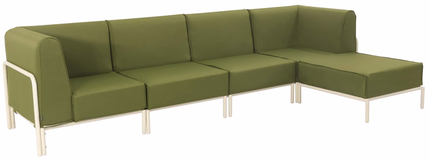 Set modulare di mobili da giardino bassi 5 posti verde kaki - Oviala Patio