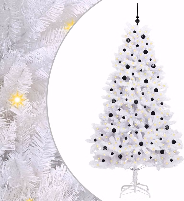Albero di Natale Artificiale con Rami Pieghevoli Bianco 240 cm