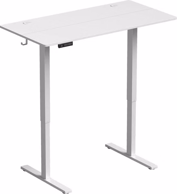 Scrivania regolabile in altezza HOMCOM con memoria, bianca, ideale per home office – 1