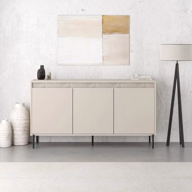 Madia Mott 150 cm. con 3 ante cashmere e dettaglio decorativo