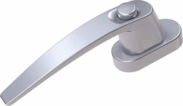 BASI - Maniglia per finestra - FG 514 - con serratura a pulsante - alluminio argento - 7554-0010