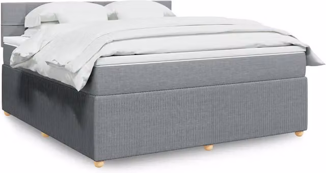 Giroletto a Molle con Materasso Grigio Chiaro180x200 cm Tessuto 3287535