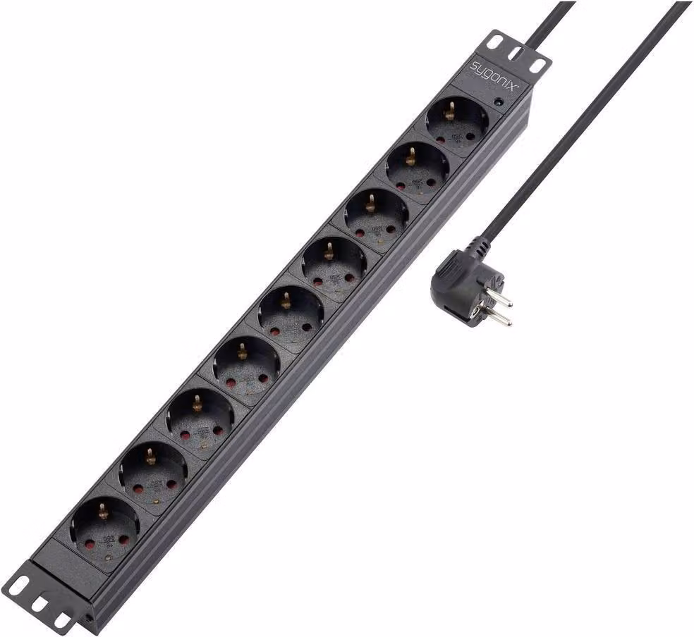 Sygonix SY-5799004 Steckdosenleiste 19 Zoll 9fach Schwarz Schutzkontakt 1 St. (SY-5799004)