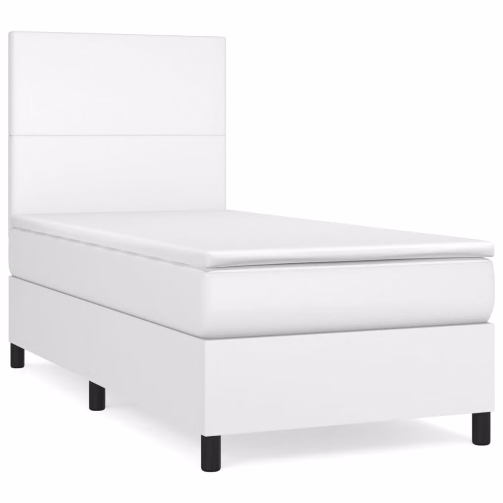 Giroletto a Molle con Materasso Bianco 80x200 cm in Pelle finta