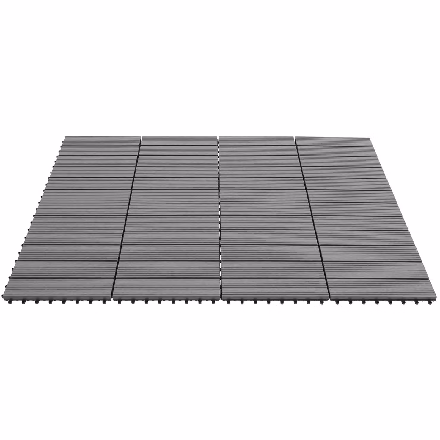 Set di 11 piastrelle da esterno tectake in WPC effetto legno colore grigio – 1