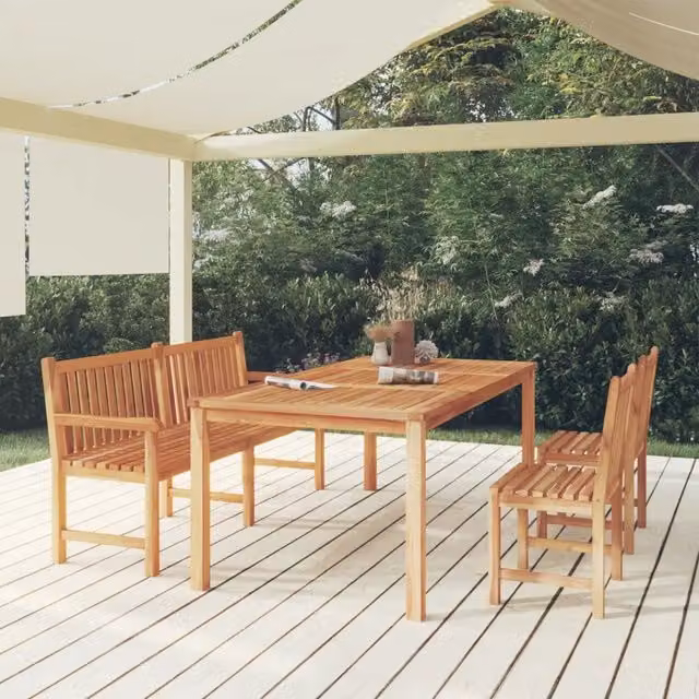 Set da pranzo per giardino vidaXL in legno di teak marrone composto da 4 pezzi – 1