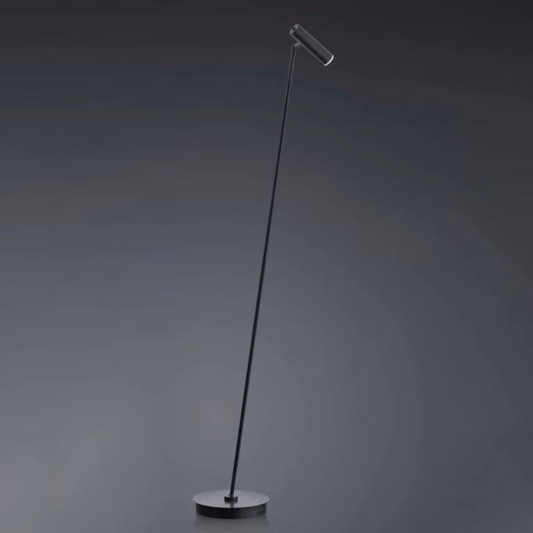 HELL Lampada da terra a LED Tom, dimmerabile, Nero, Soggiorno / Sala da pranzo, Acciaio Inox, Moderno, Lampada LED da terra
