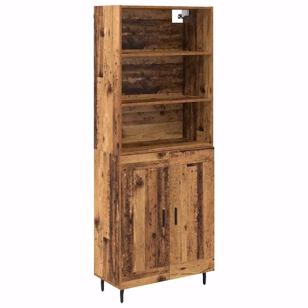 Credenza moderna vidaXL in legno e vetro marrone L: 69,5 cm, P: 32,5 cm, H: 180 cm – 2