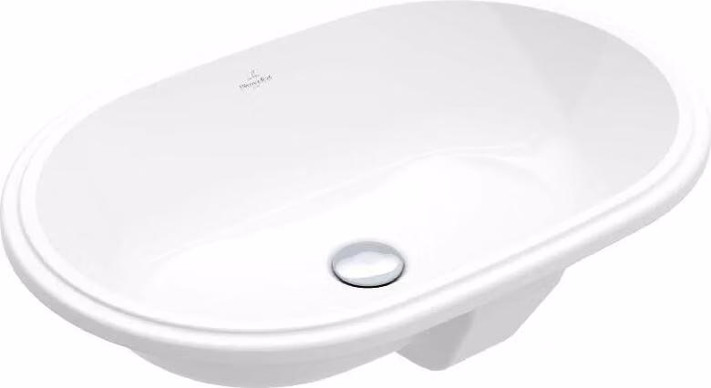 Lavabo da appoggio Villeroy & Boch Architectura, forma ovale, dimensioni 63 x 43 cm, senza troppofilo, finitura non lucida