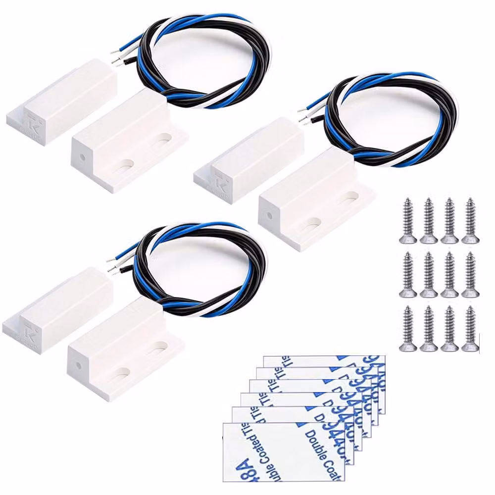 3 set di cablaggi magnetici per interruttore NO/NC per sistemi di controllo accessi