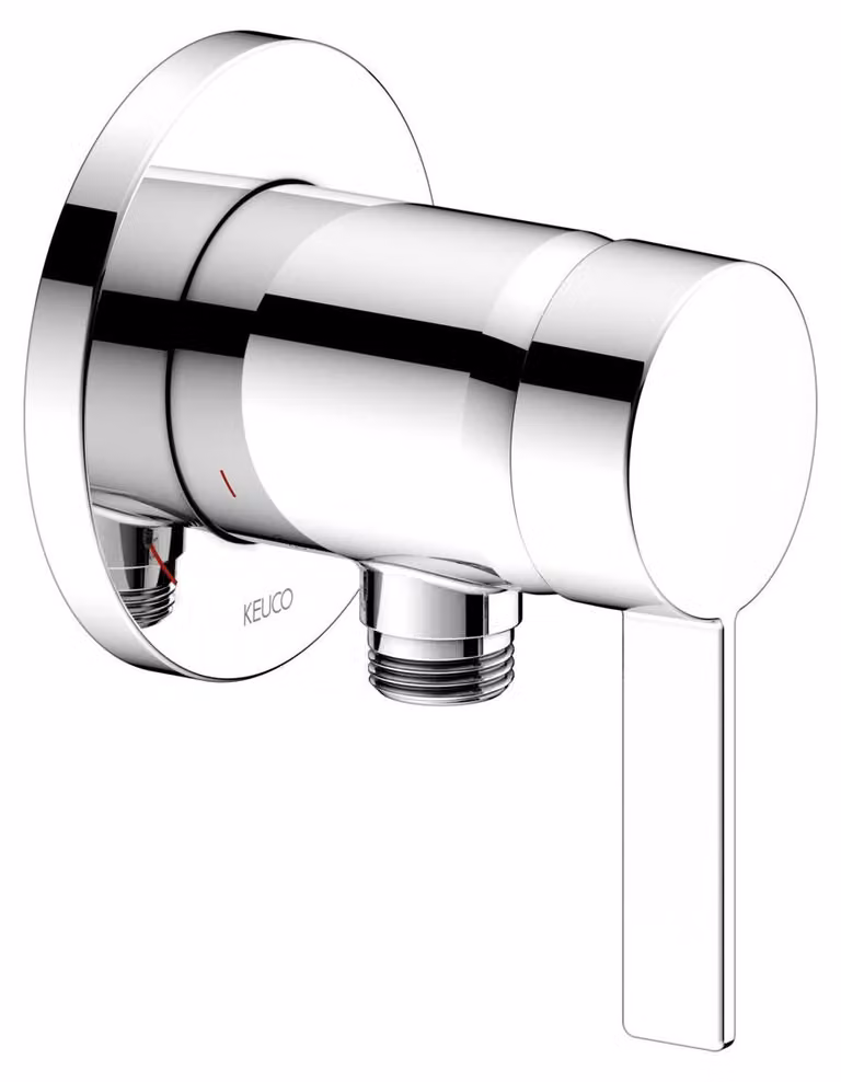 KEUCO IXMO Pure Mitigeur monocommandé pour douche avec raccord de flexible, rosace ronde, 59552019501, 59552019501