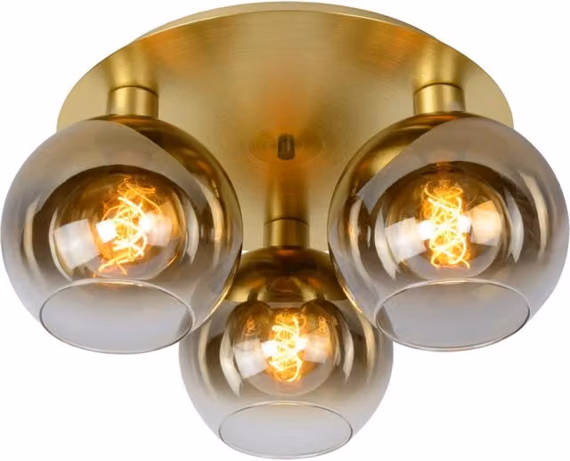Plafoniera Lucide Marius 3 luci E27 sfere oro opaco