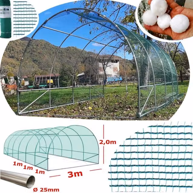 Serra Tunnel NetPlus 3x10m con rete antigrandine