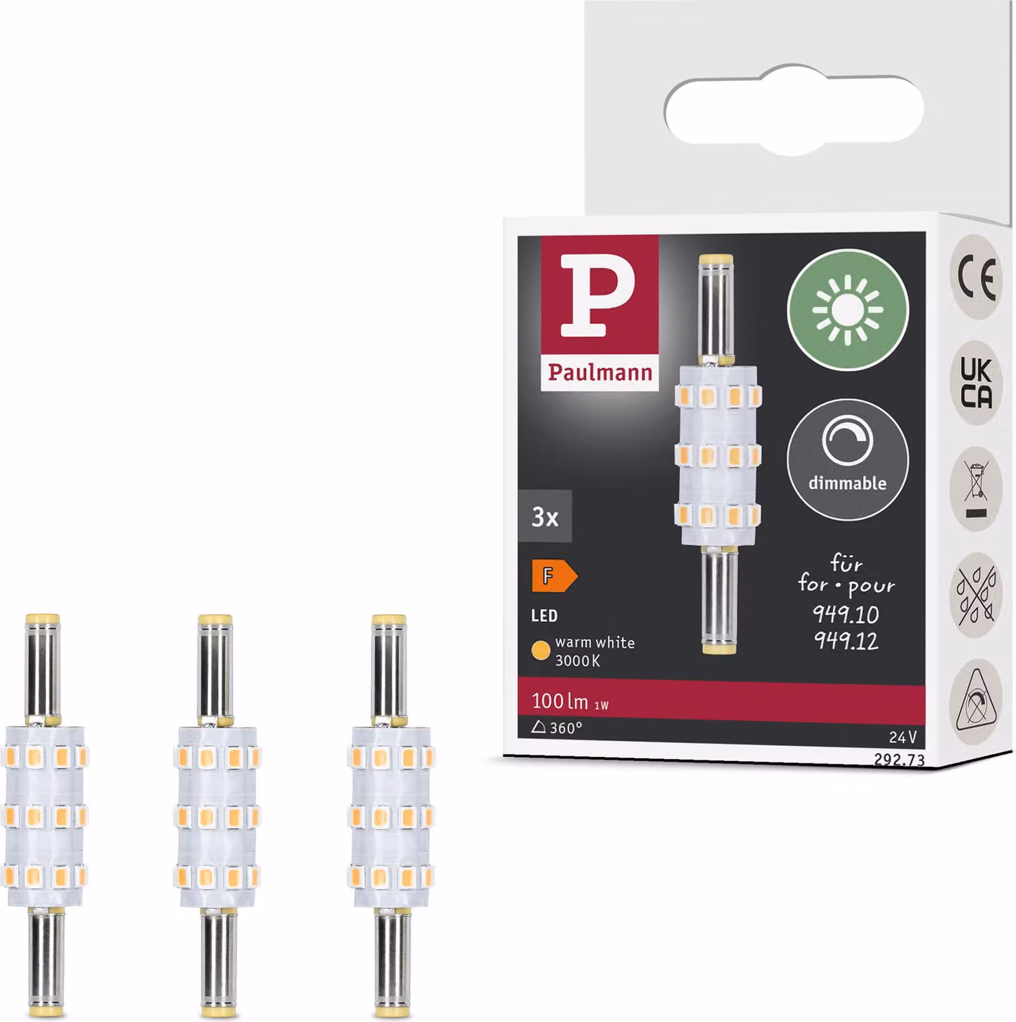 Paulmann Plug & Shine LED base a innesto Naima set di 3