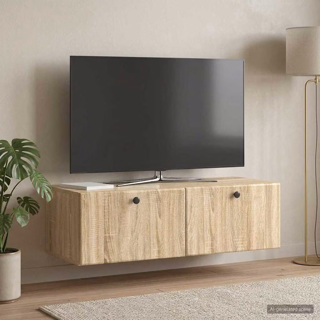 vidaXL Mobile Porta TV da Muro Moderno in Rovere Sonoma, L 98 x P 41 x H 30 cm