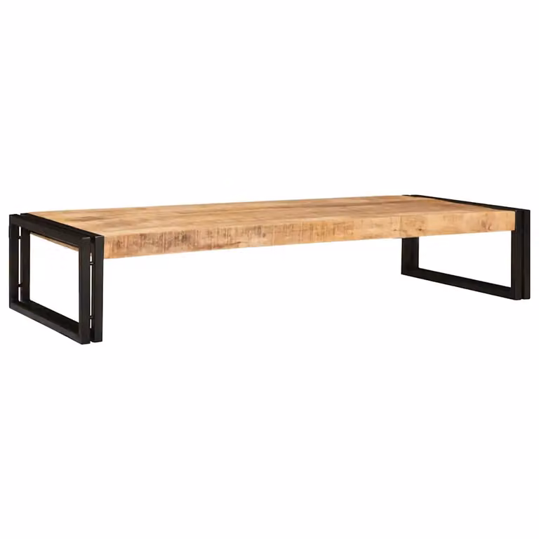 vidaXL Mensola da bagno moderna in legno di mango e metallo, Marrone, L 120 x P 50 x H 23 cm