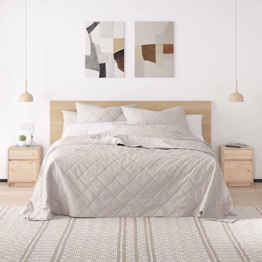 Set di 2 comodini vidaXL in legno massello di pino, modello scandinavo da appendere al muro, L 40 cm x P 31 cm x H 50 cm