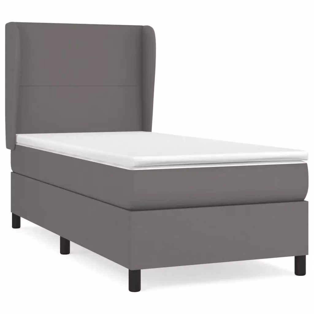 Letto a molle con materasso vidaXL in similpelle grigio e bianco L/P/H: 203 x 103 x 128 cm – 2