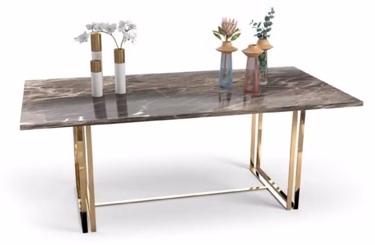 Moderner Edelstahl Tisch Luxus Esstisch Esszimmer Möbel Küchentisch