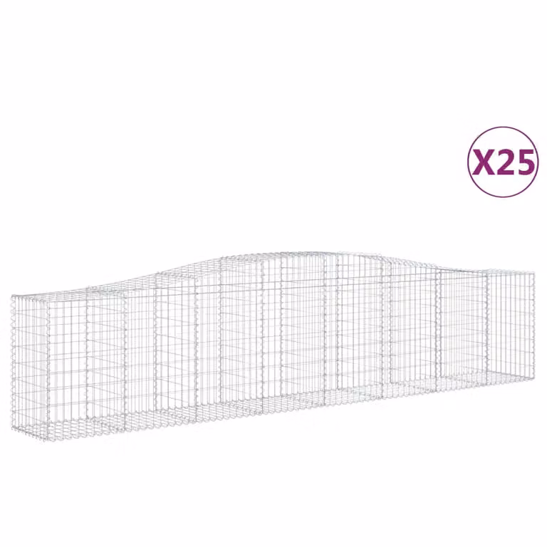 Cesti Gabbioni ad Arco 25 pz 400x50x80/100 cm Ferro Zincato