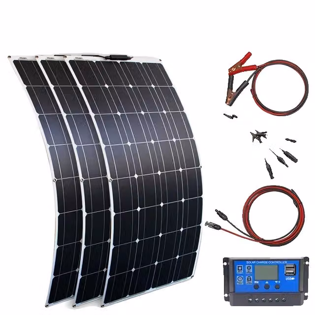 Set di pannelli solari, potenza 200W, sistema completo per la casa con regolatore, kit solare 300w