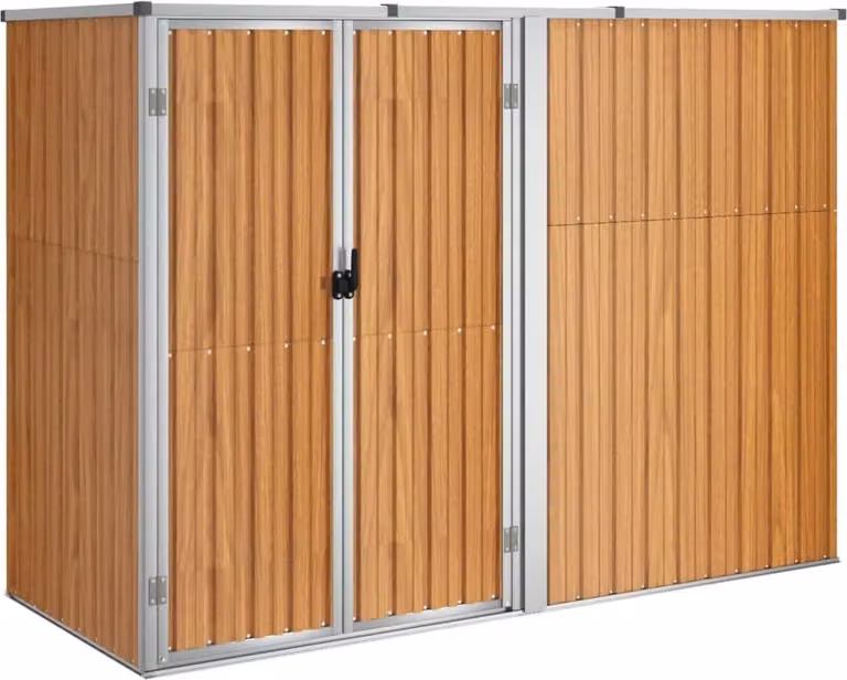 Capanno per Attrezzi Marrone 225x89x161 cm in Acciaio Zincato