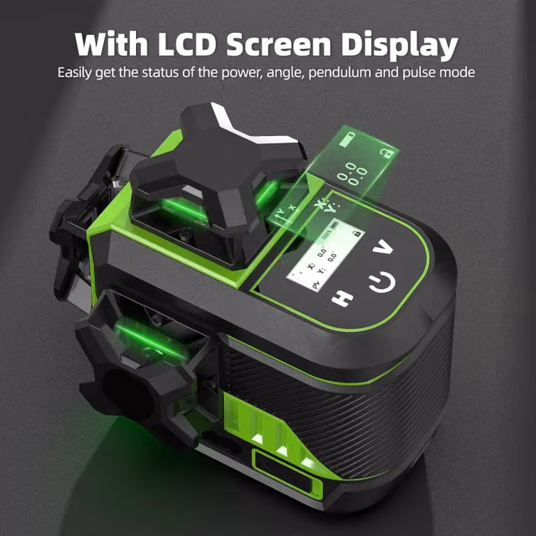Livella laser – Proiettore laser a croce 3D – Autolivellante – Luce verde – 12 linee