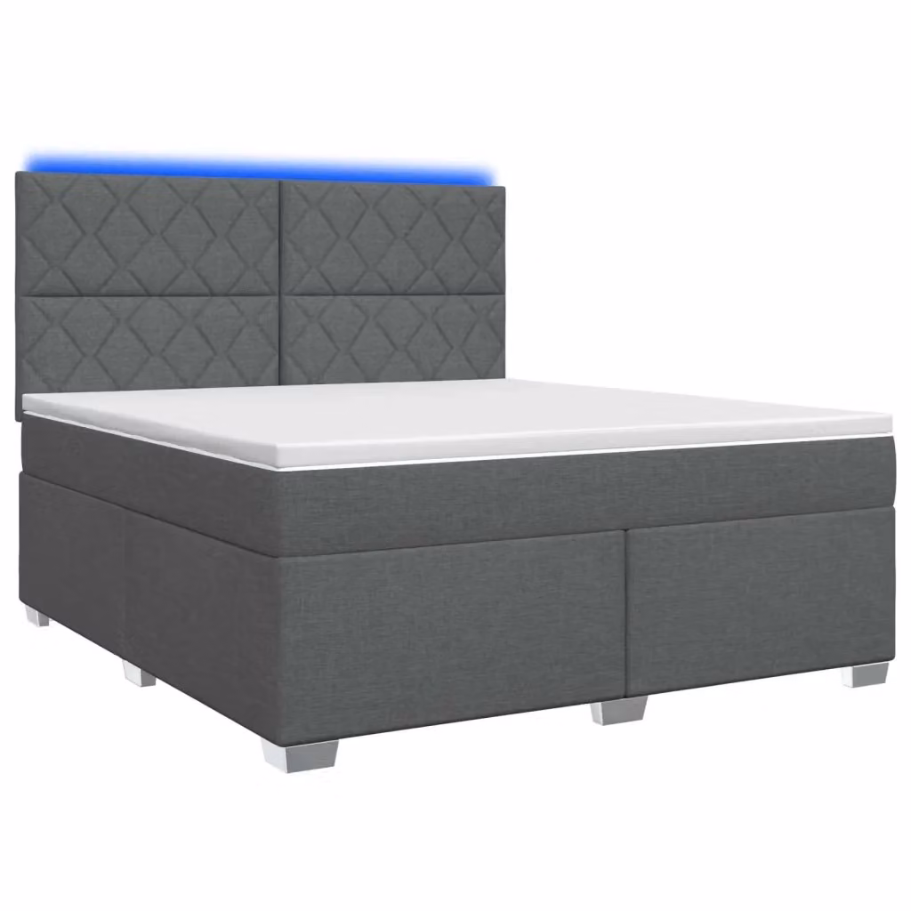 Letto box spring vidaXL con materasso a molle insacchettate e base contenitore, Grigio, L/P: 180 x 200 cm – 2