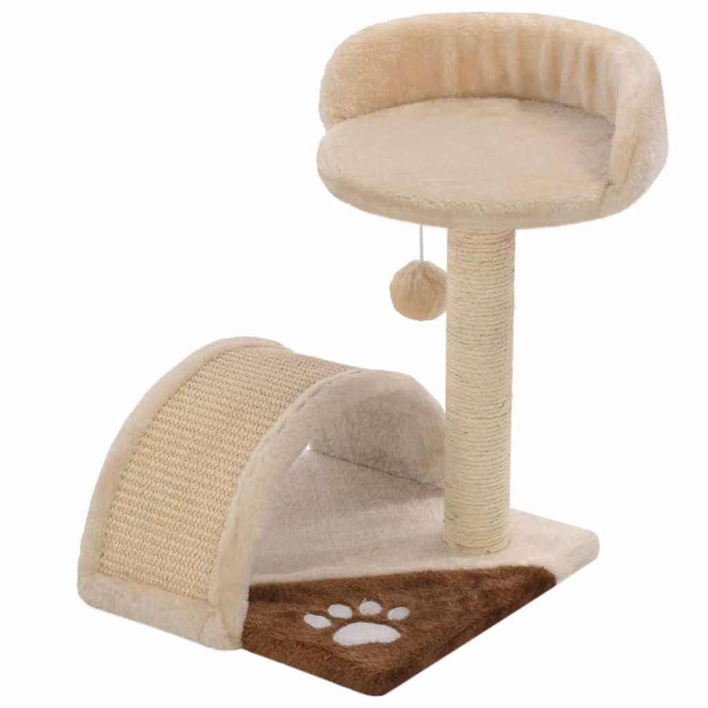 The Living Store Tiragraffi per gatti in sisal 40 cm Beige e marrone