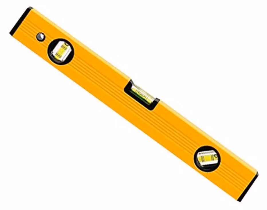 Livella a bolla in alluminio, 400 mm, con 3 bolle, colore giallo, per misurazioni precise