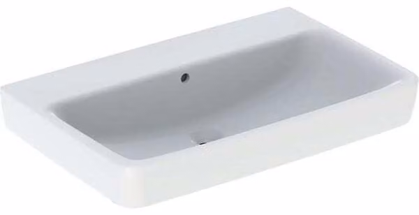 Geberit Renova Plan, lavabo, 75x48 cm, sans trou pour robinetterie, avec trop-plein, 501692, 501.692.00.8, 501.692.00.8