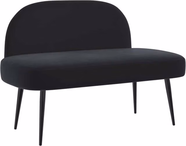 Panchina imbottita con schienale in velluto nero DESIGN IN L/P/H: 110 x 60 x 76 cm CFW2537515