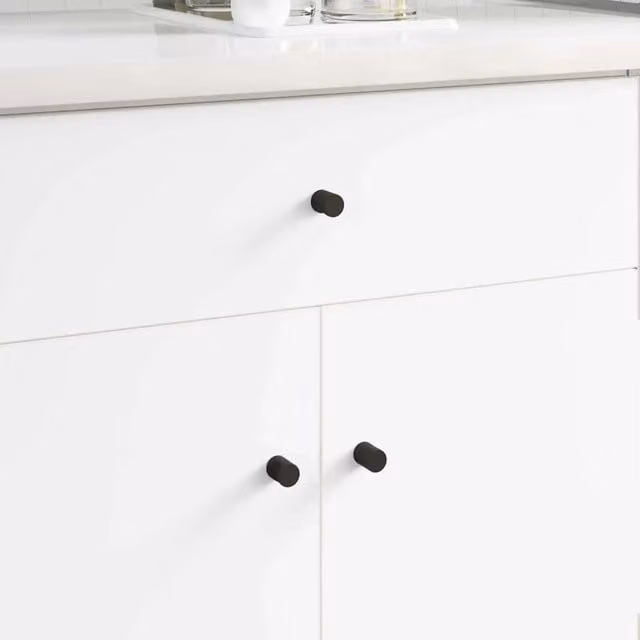 Pomello per mobili vidaXL in legno e ferro nero opaco