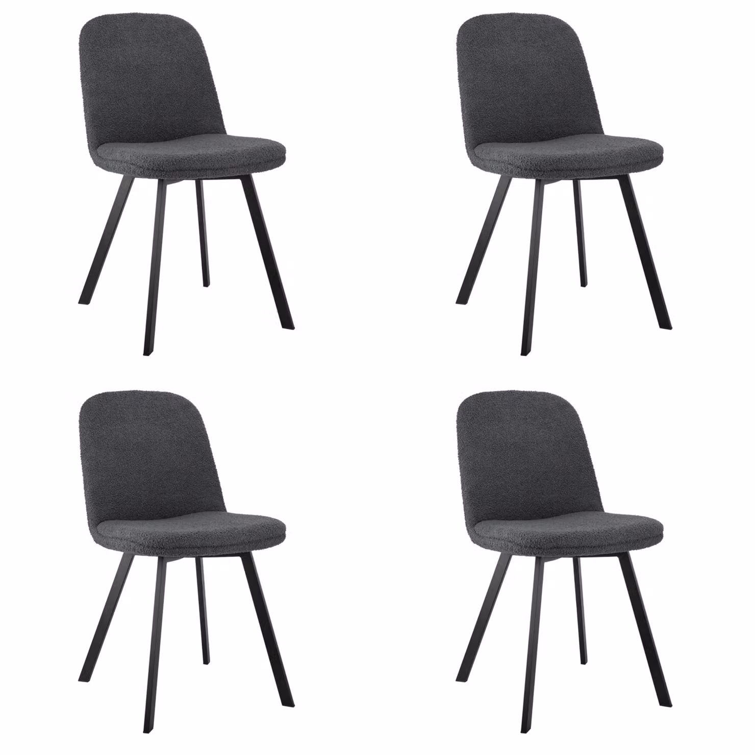 set di 4 sedie da pranzo in tessuto bouclé, Calma ed eleganza, Bello ma non appariscente, Stile versatile, Ergonomico