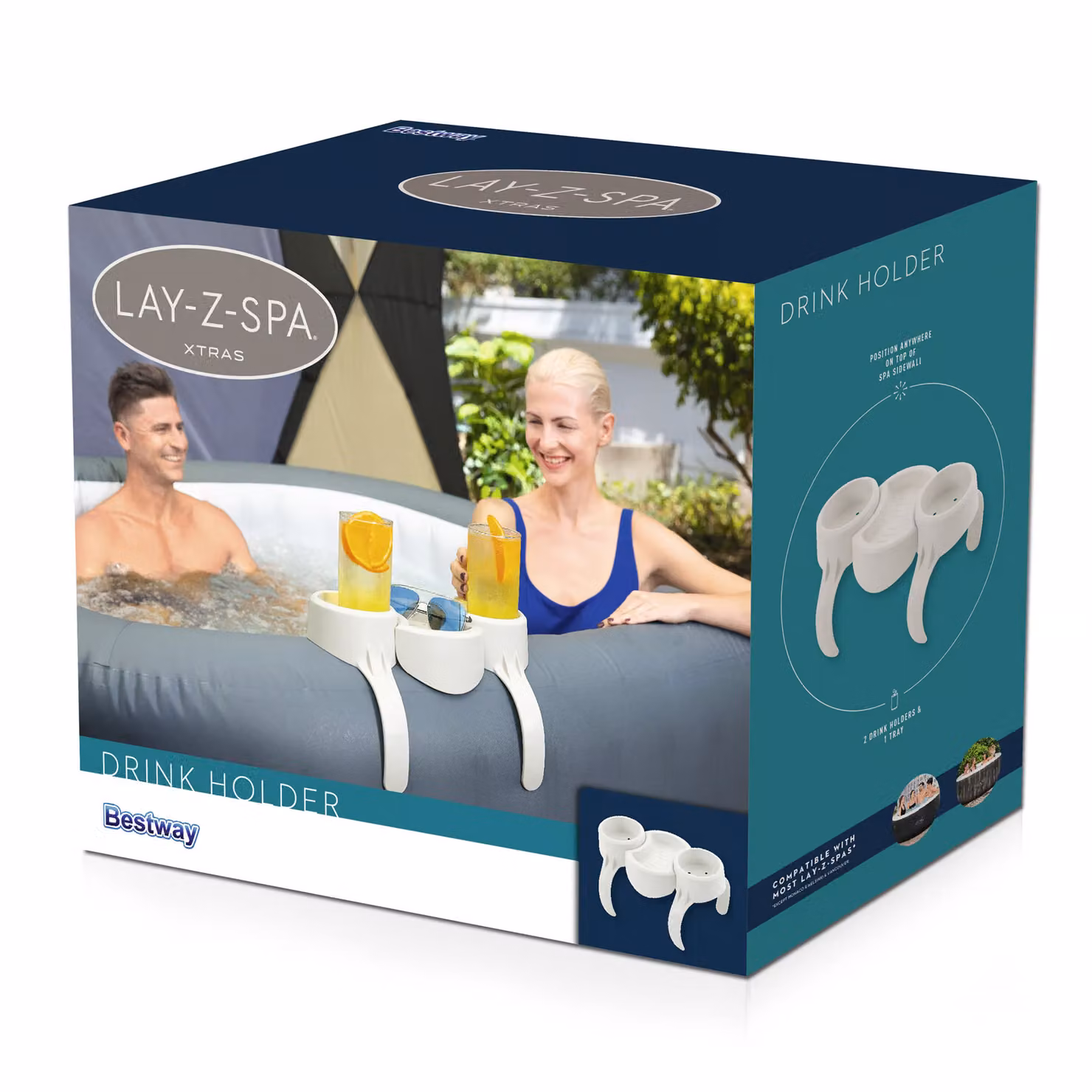 Portabicchieri per piscina Bestway Lay-Z-Spa in plastica bianca – 3