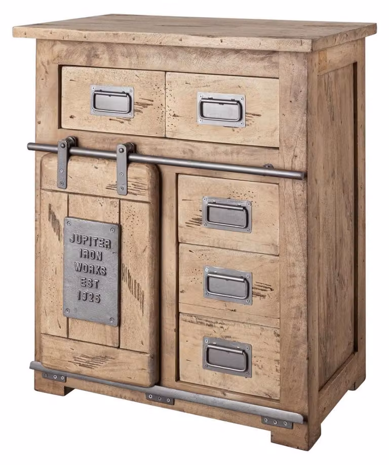 MASSIVMOEBEL24 | RAILWAY #311 Credenza in legno di mango - laccato / whitewash 70x45x85