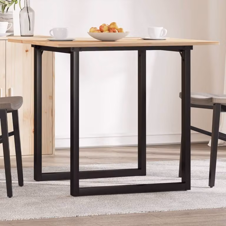 Maison Exclusive - Tavolo da Pranzo Telaio a O 80x80x75 cm Legno Pino e Acciaio