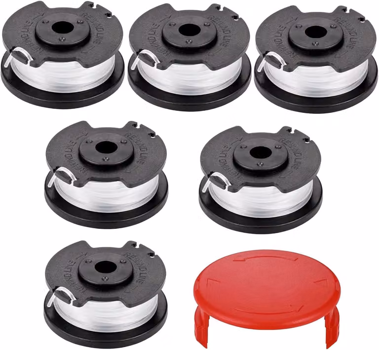 Bobine di filo di ricambio, diametro 1,6 mm, confezione da 6 pezzi, compatibili per decespugliatori