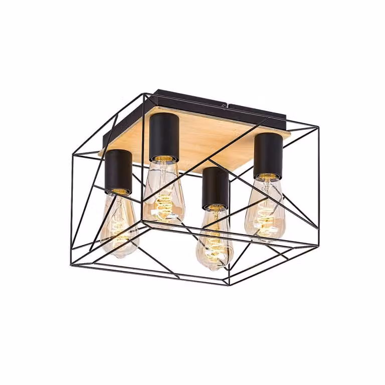 Lampada da soffitto E27 4x40W colore nero 71024 Boire Rabalux