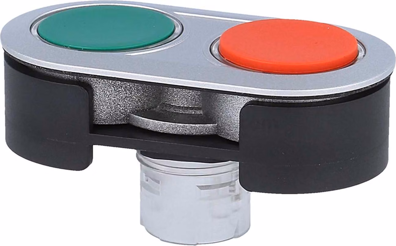 Georg Schlegel Pulsante doppio con illuminazione ad anello, illuminabile in rosso/verde, rettangolo arrotondato, RONTRON-R-JUWEL corsa