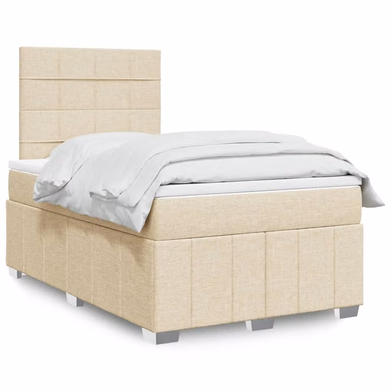 Maison Exclusive - Letto boxspring con materasso Crema 120x200 cm Tessuto
