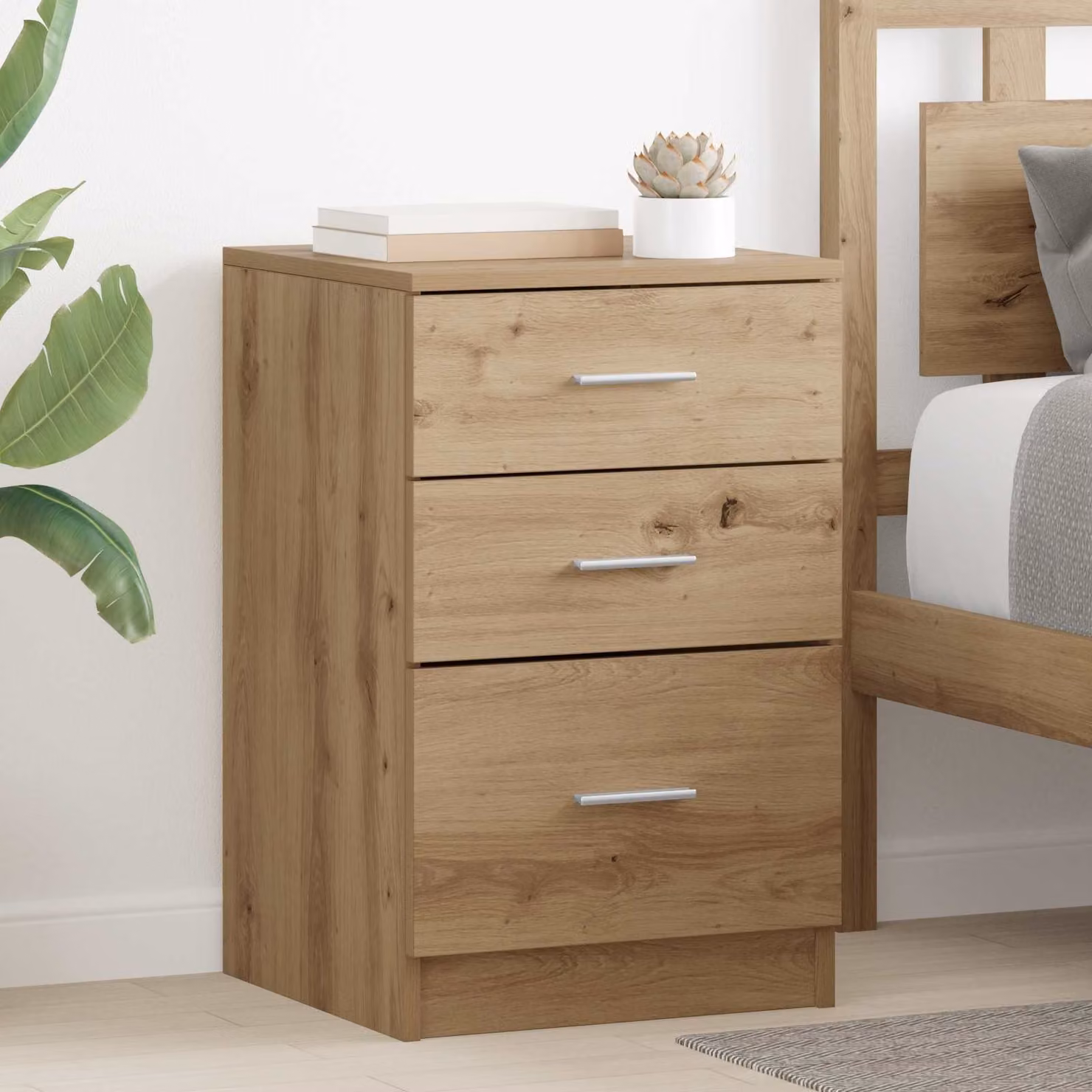 Armadio da notte moderno vidaXL in legno color marrone L/P/H: 40 x 40 x 63 cm