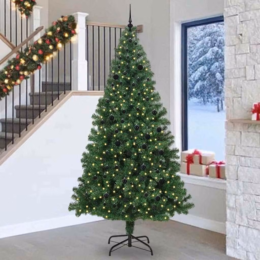 Maison Exclusive - Albero di Natale artificiale con 300 LED e supporto, verde, 240 cm