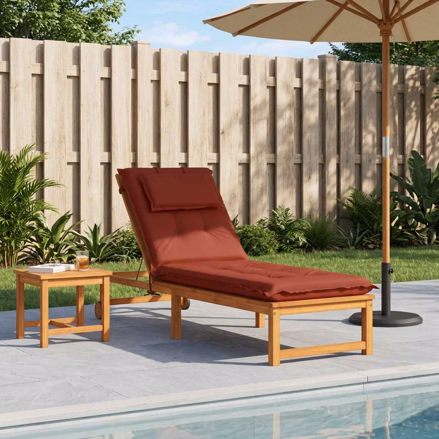 vidaXL Cuscino per Lettino GEMERT 100% Poliestere Rosso