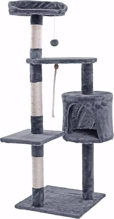 Albero tiragraffi Albero tiragraffi per gatti Albero tiragraffi per gatti 112 cm Albero da arrampicata Albero da gioco Grigio chiaro