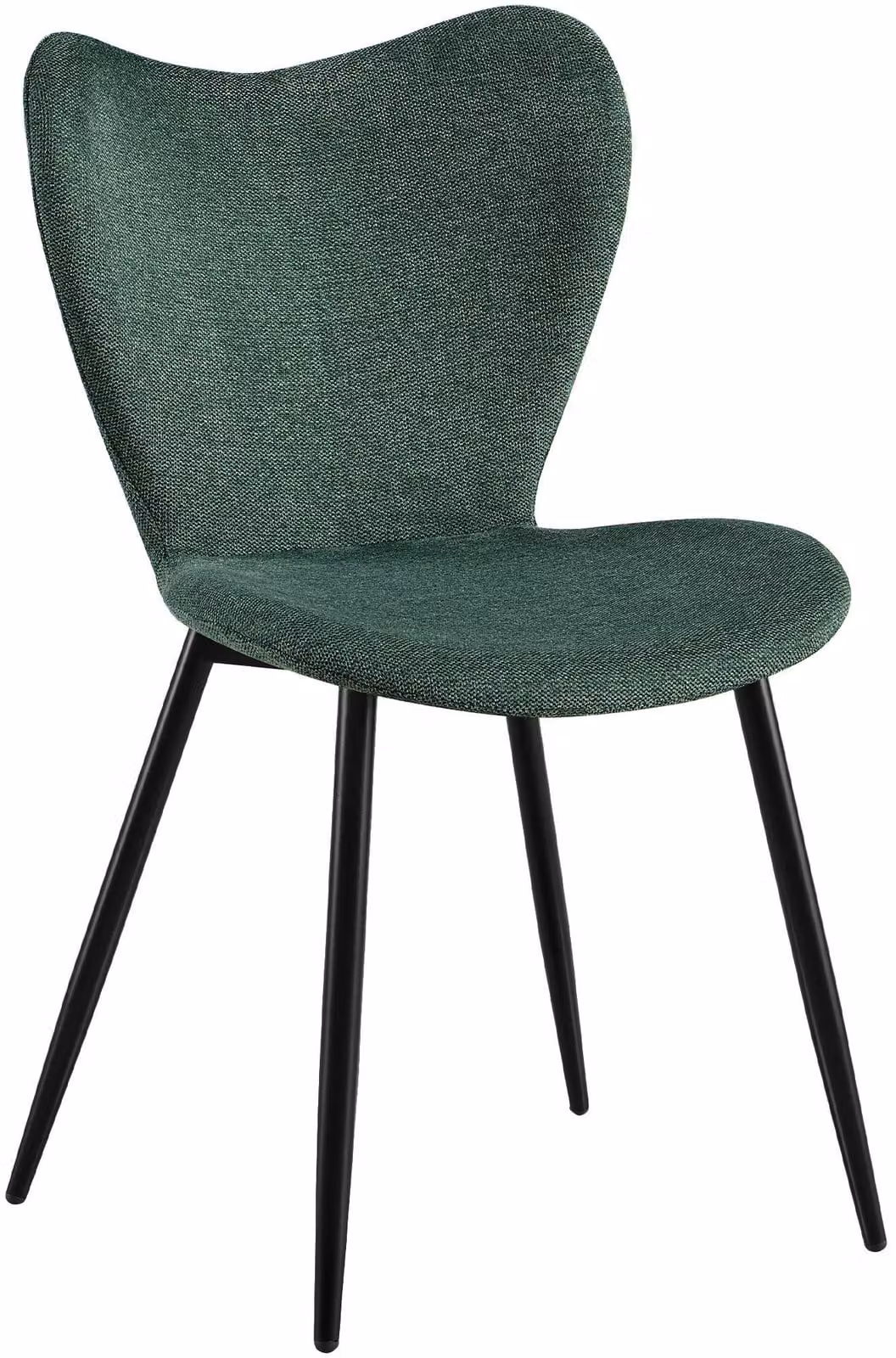 Sedia da pranzo Maika, imbottita, con schienale, portata massima 150 kg, colore verde, materiale: tessuto